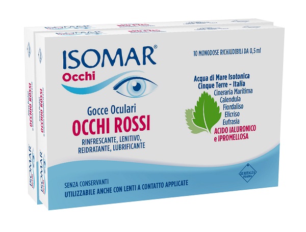 ISOMAR OCCHI ROSSI GOCCE OCULARI ACIDO IALURONICO 0,20% 10+10 FLACONCINI